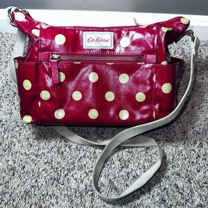 Cath Kidston Red Polka Dot Oilcloth Crossbody Bag